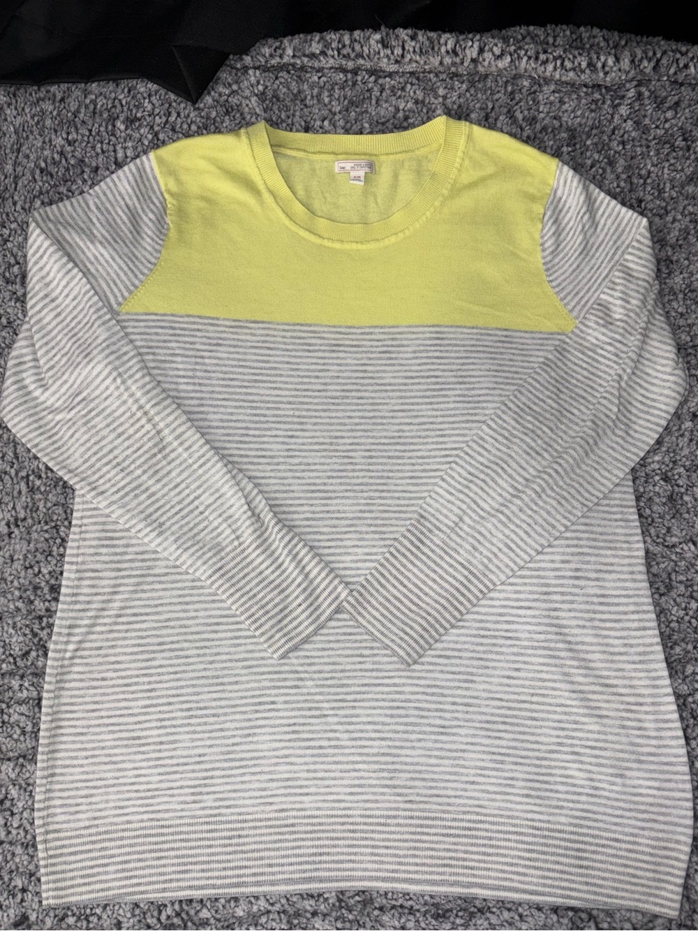 GAP Yellow Yoke Striped Crewneck Sweater - Women
